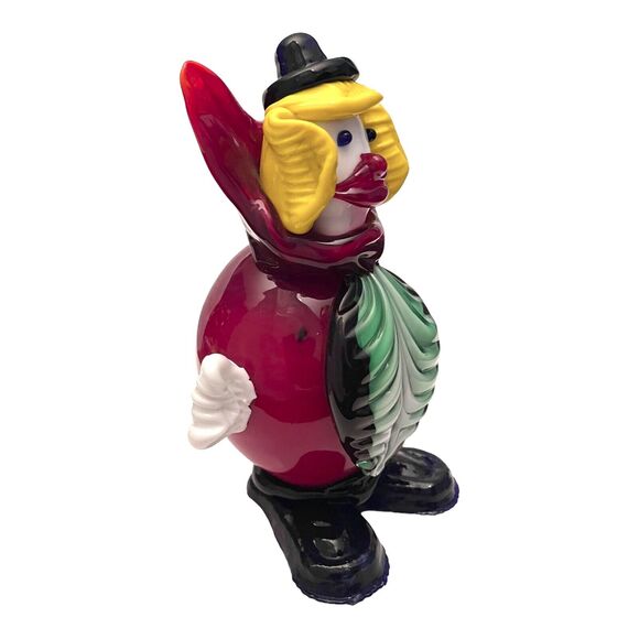 VTG Murano Italy Art Glass 7" BALL CLOWN FIGURINE Fratelli Pitau Art Paperweight - Picture 2 of 5